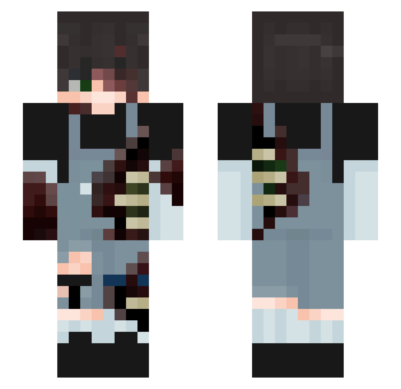 Yqno_ Minecraft skin, front and back view