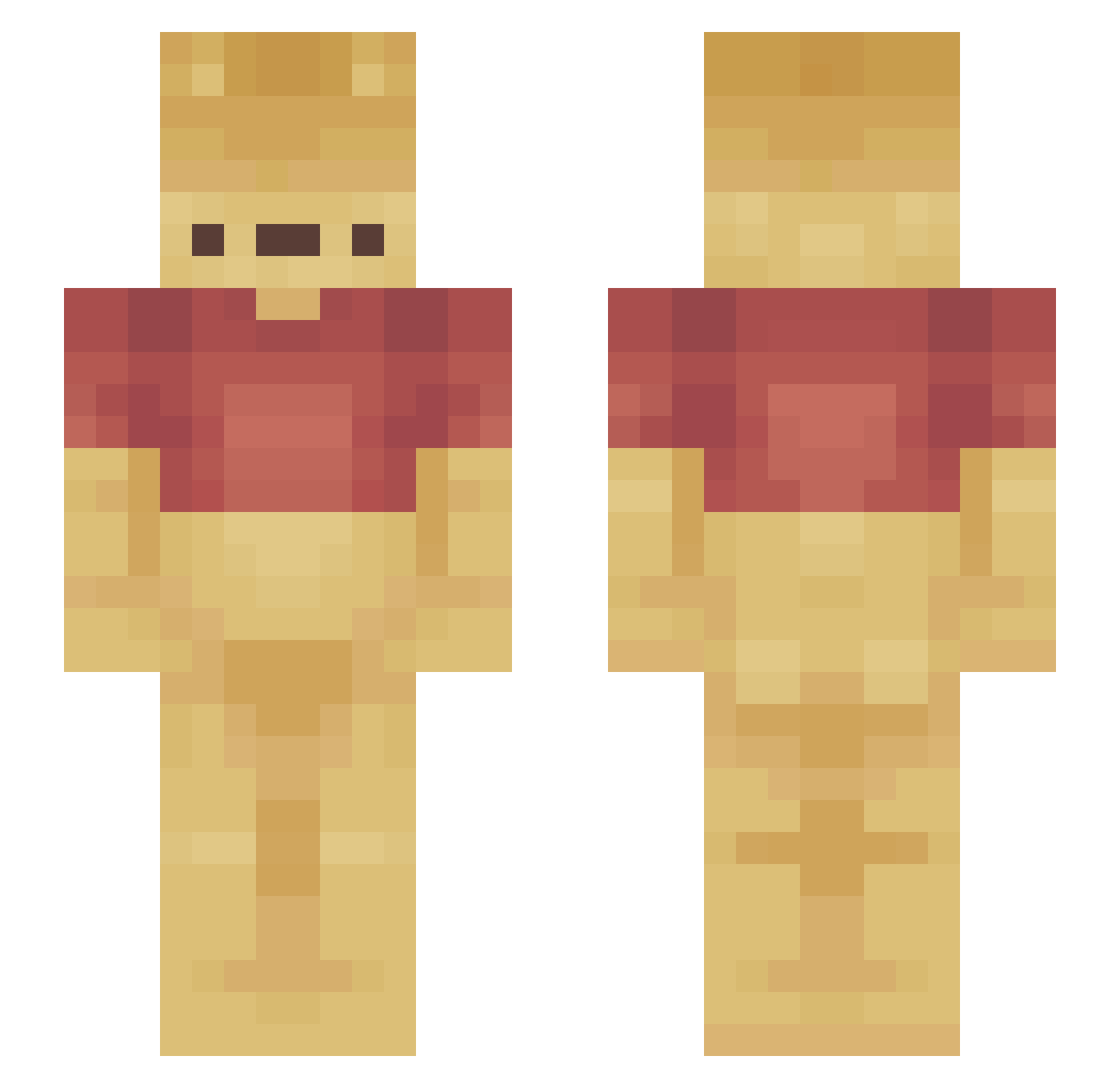 skywalkas Minecraft skin, front and back view