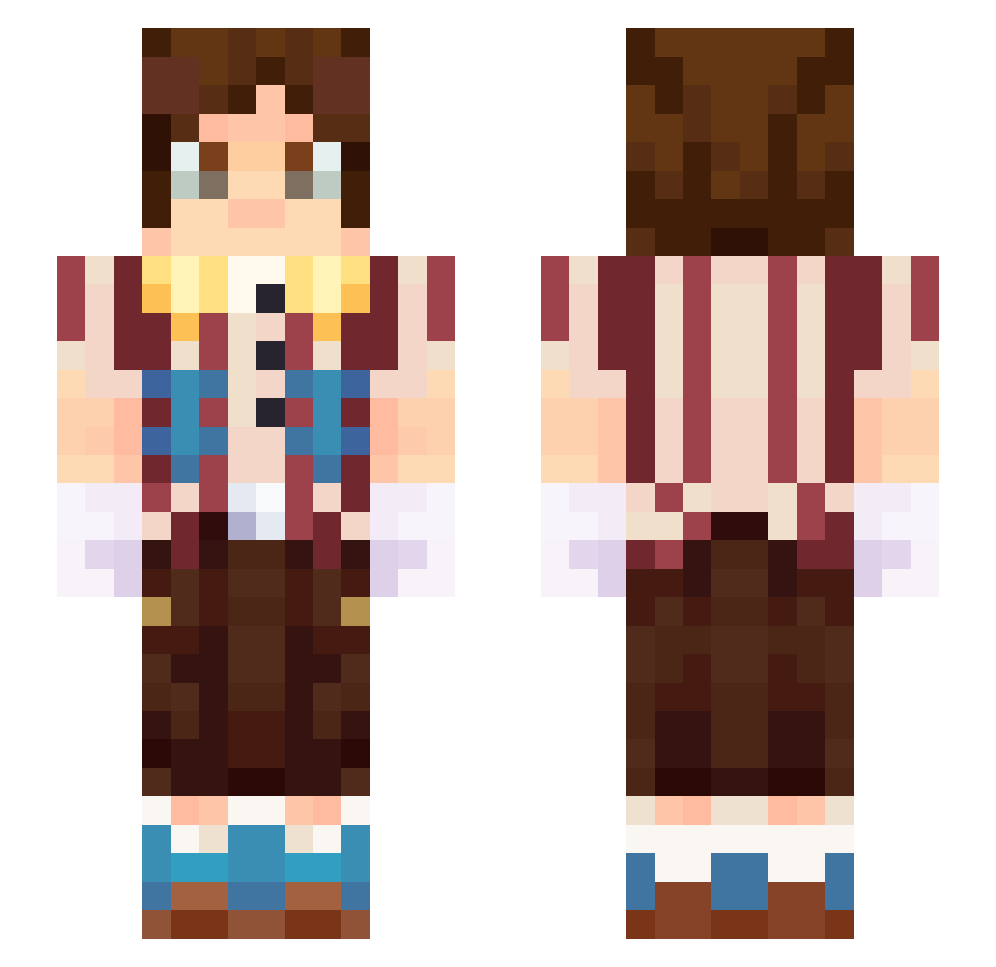 Teratical Minecraft skin, front and back view