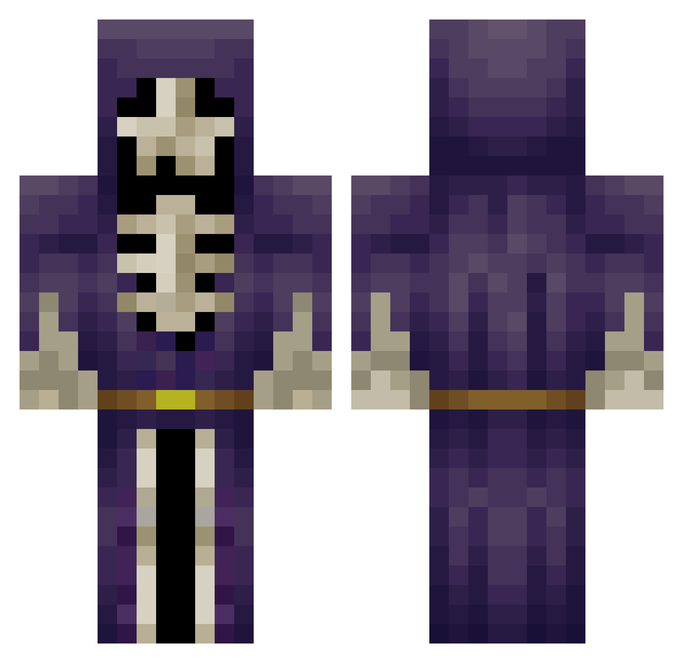 Sceptyre Minecraft skin, front and back view
