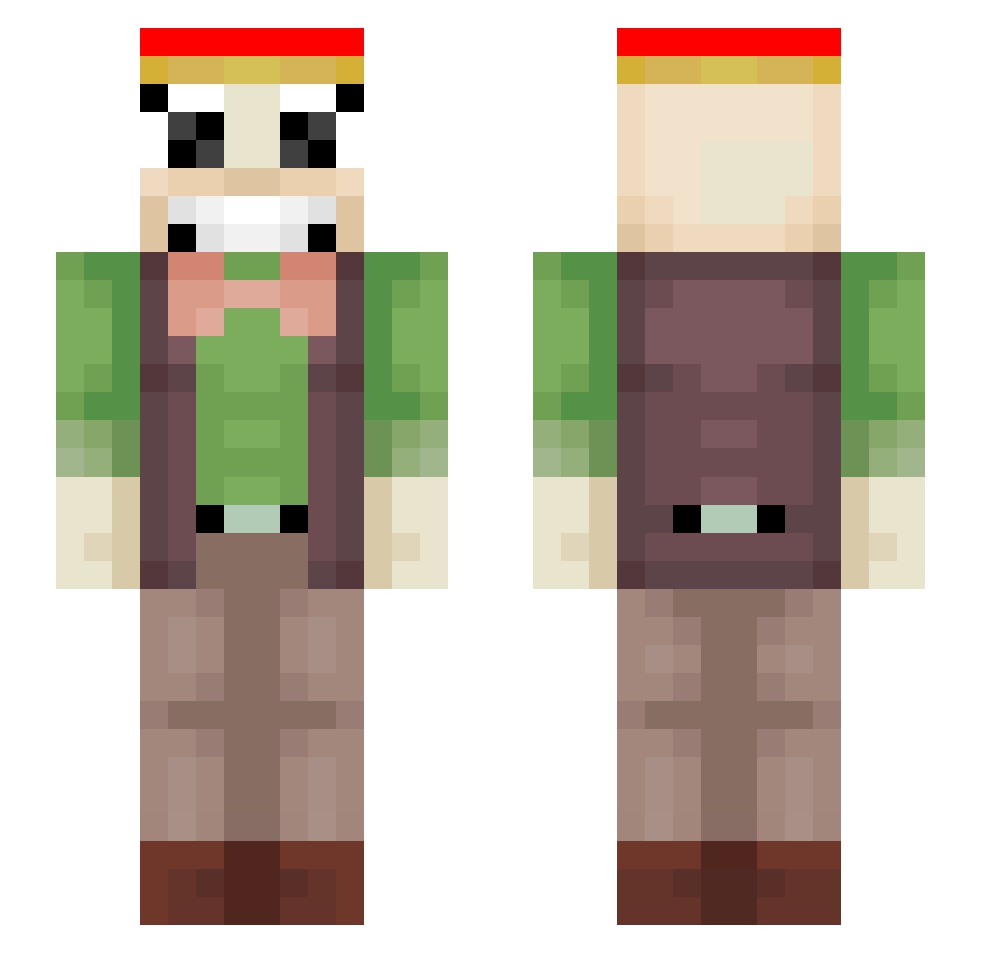 oshij Minecraft skin, front and back view