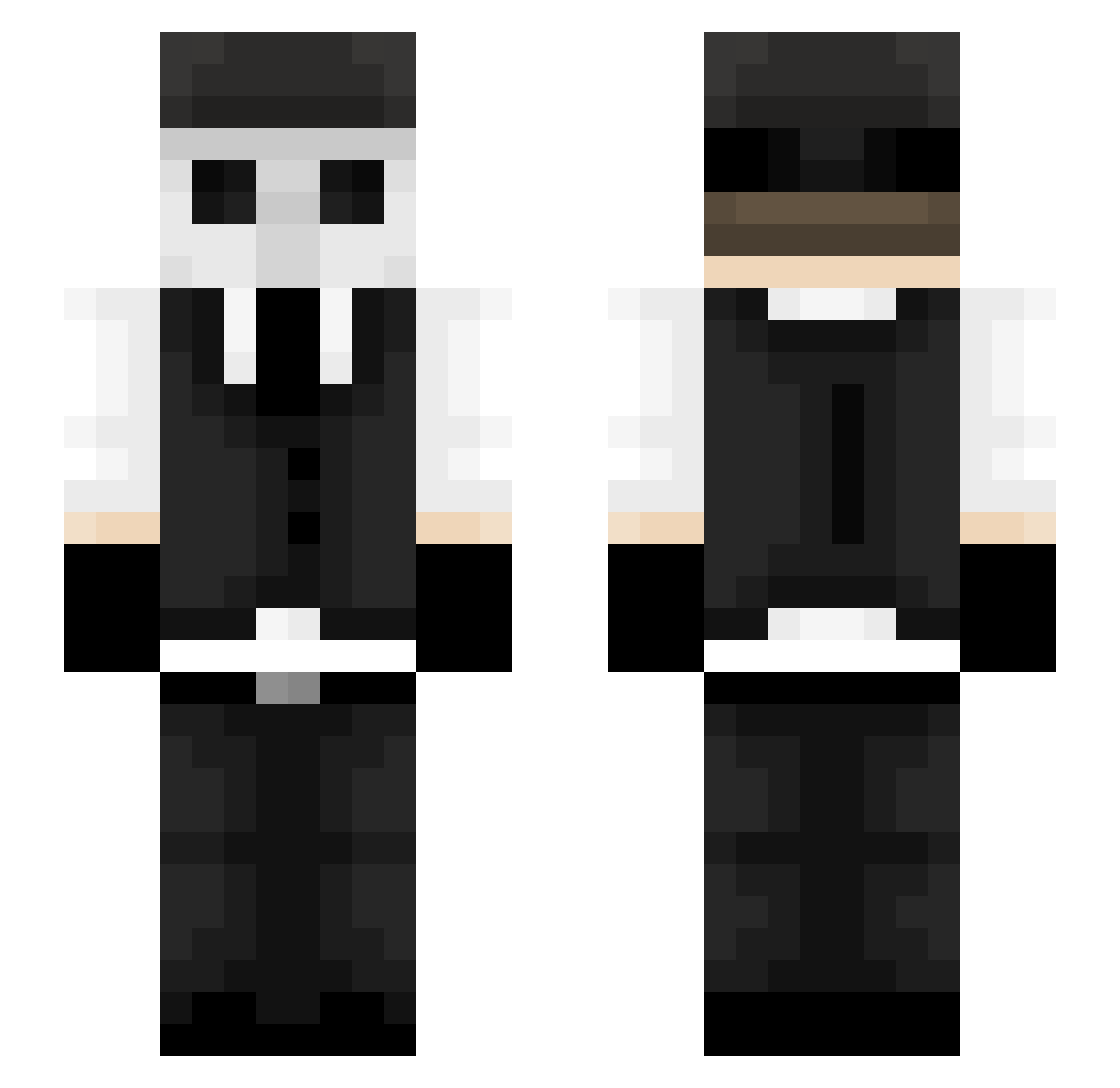 Valevore Minecraft skin, front and back view