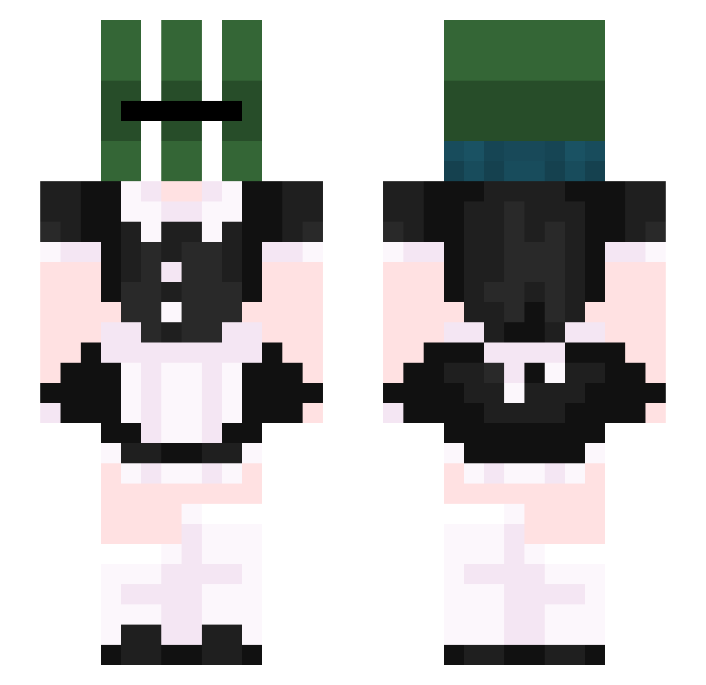 Artemojka Minecraft skin, front and back view