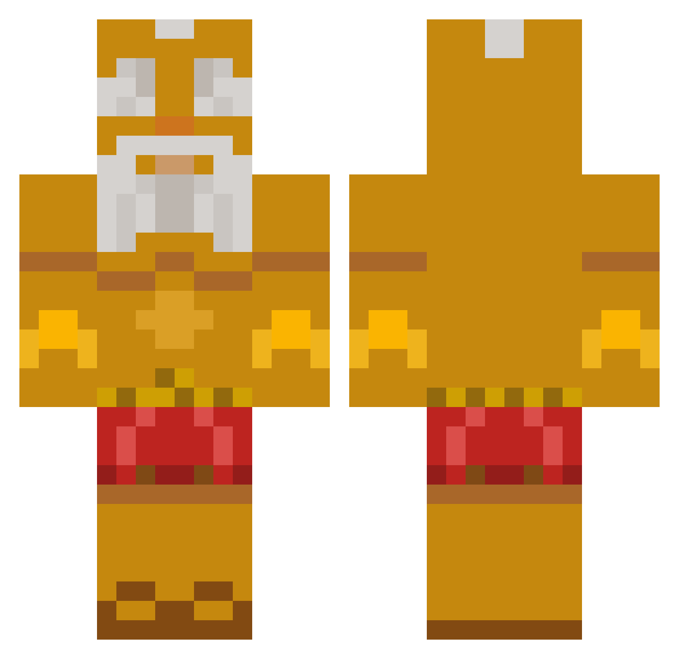 Clafayz Minecraft skin, front and back view