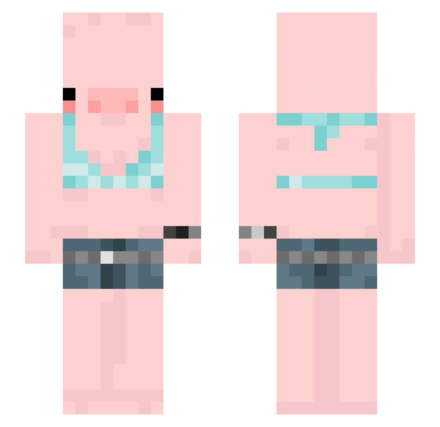 Minimaane Minecraft skin, front and back view