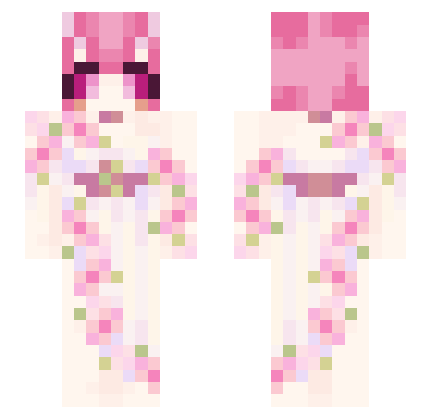 angel_ofsloth Minecraft skin, front and back view