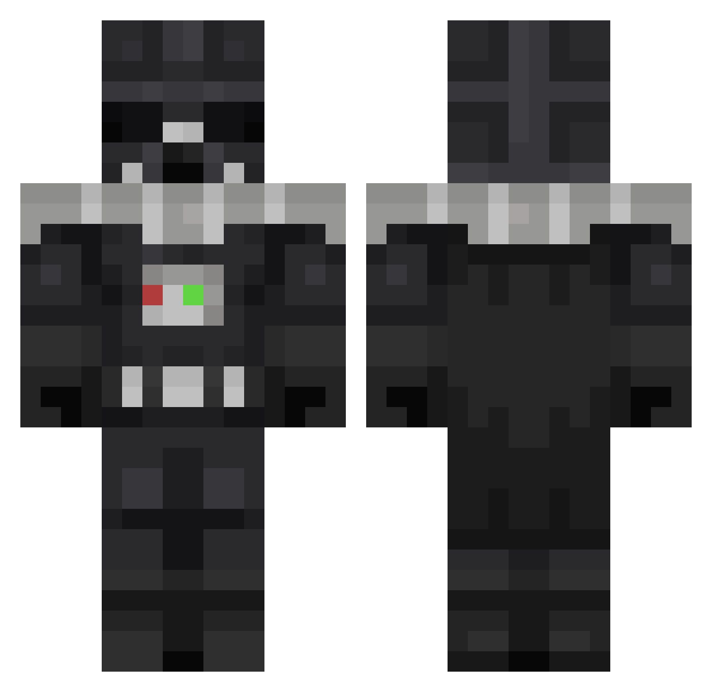 IceAssault Minecraft skin, front and back view
