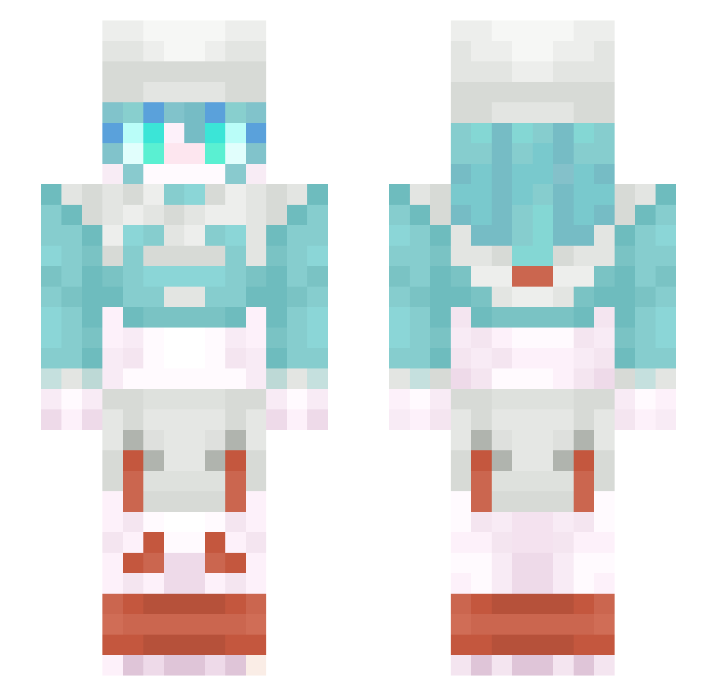 CoffIMakYT Minecraft skin, front and back view