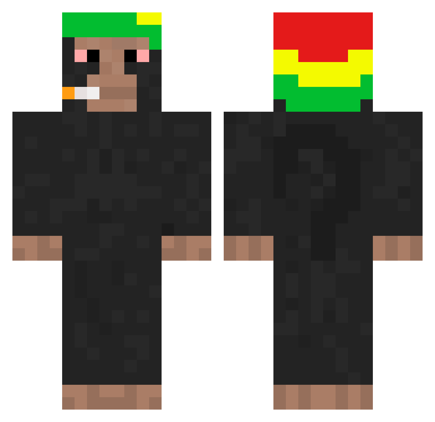 giovaknd Minecraft skin, front and back view