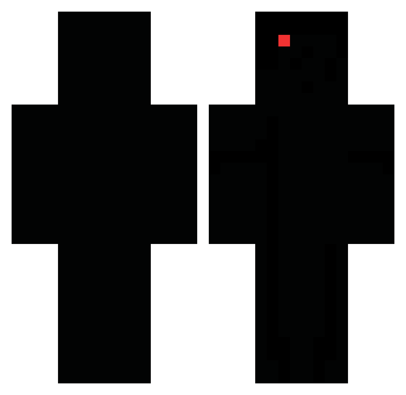 Ryzeven Minecraft skin, front and back view