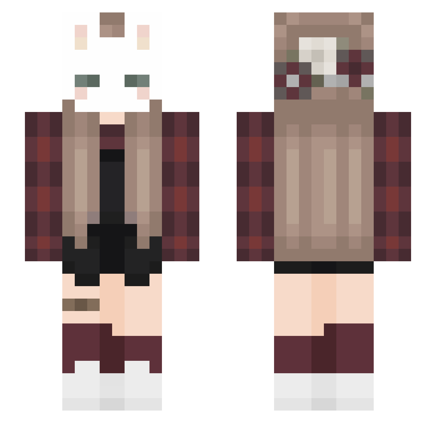 TwTvBunny_yui Minecraft skin, front and back view