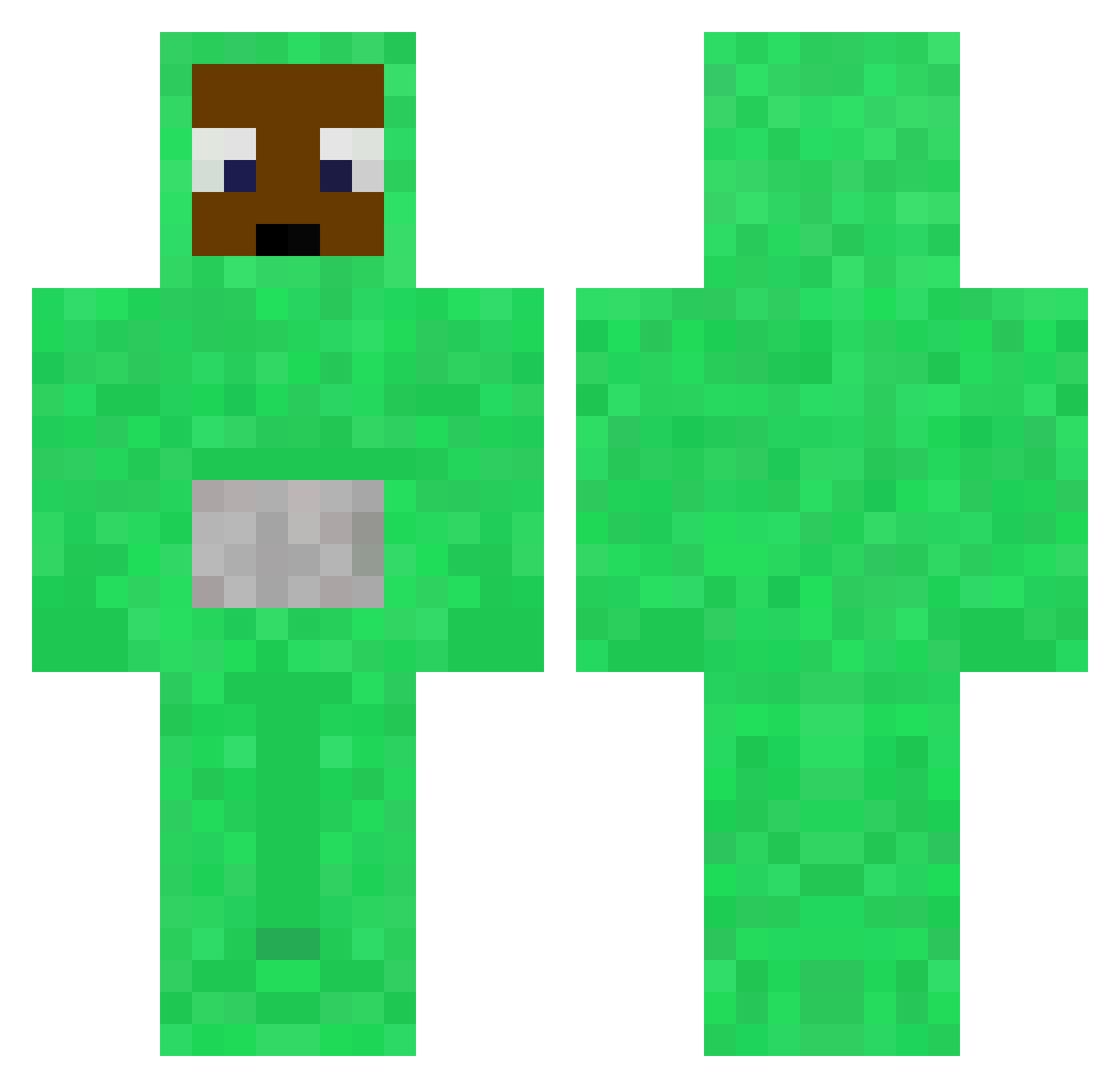 Disruptions Minecraft skin, front and back view