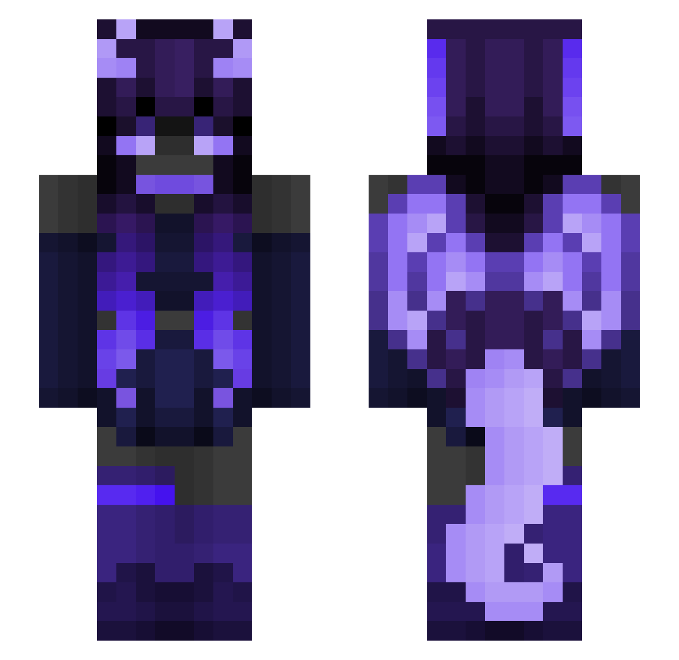 GlowingFox2743 Minecraft skin, front and back view