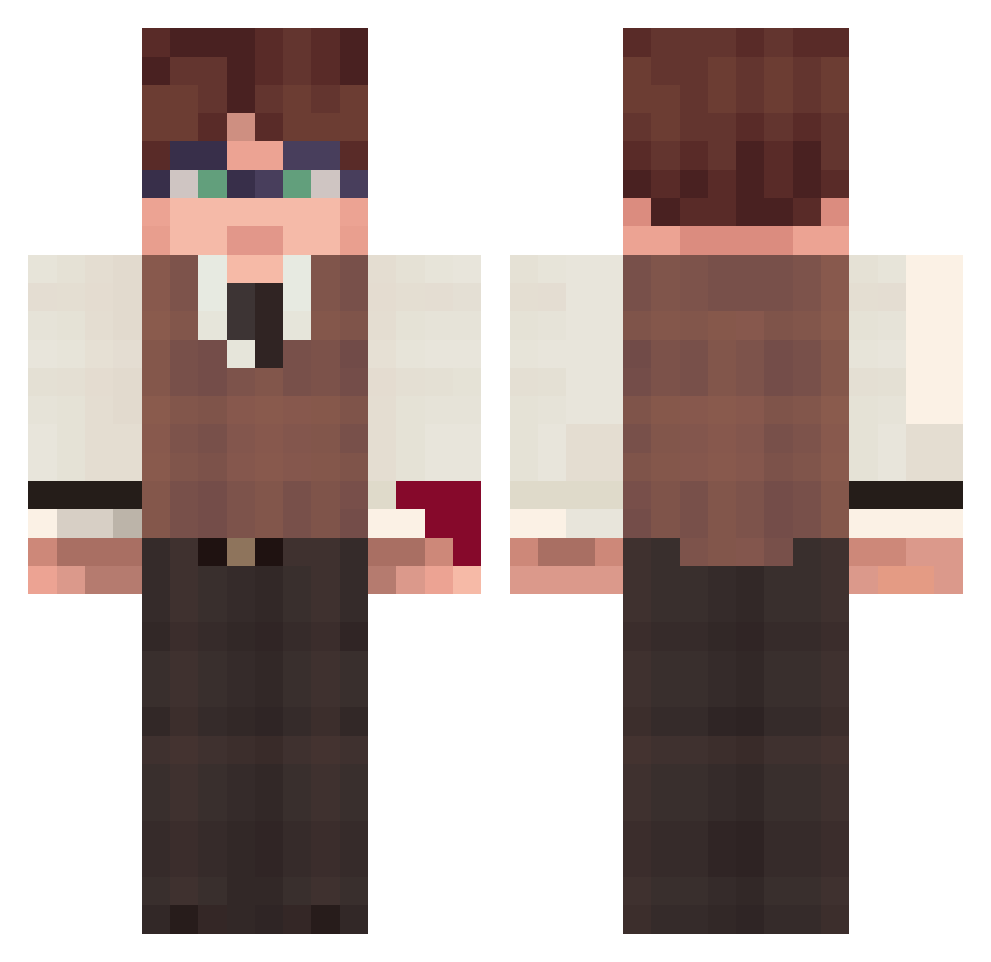 ArtemFrogin Minecraft skin, front and back view