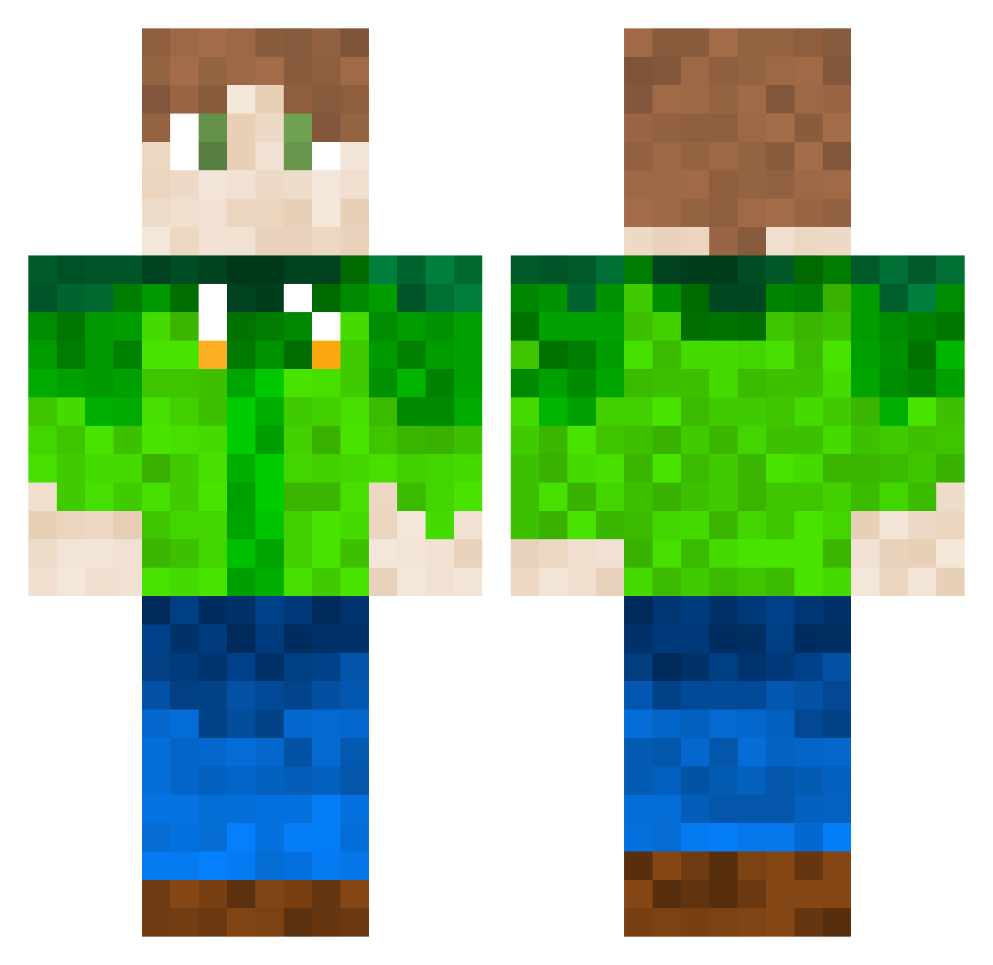 Wiko_14 Minecraft skin, front and back view