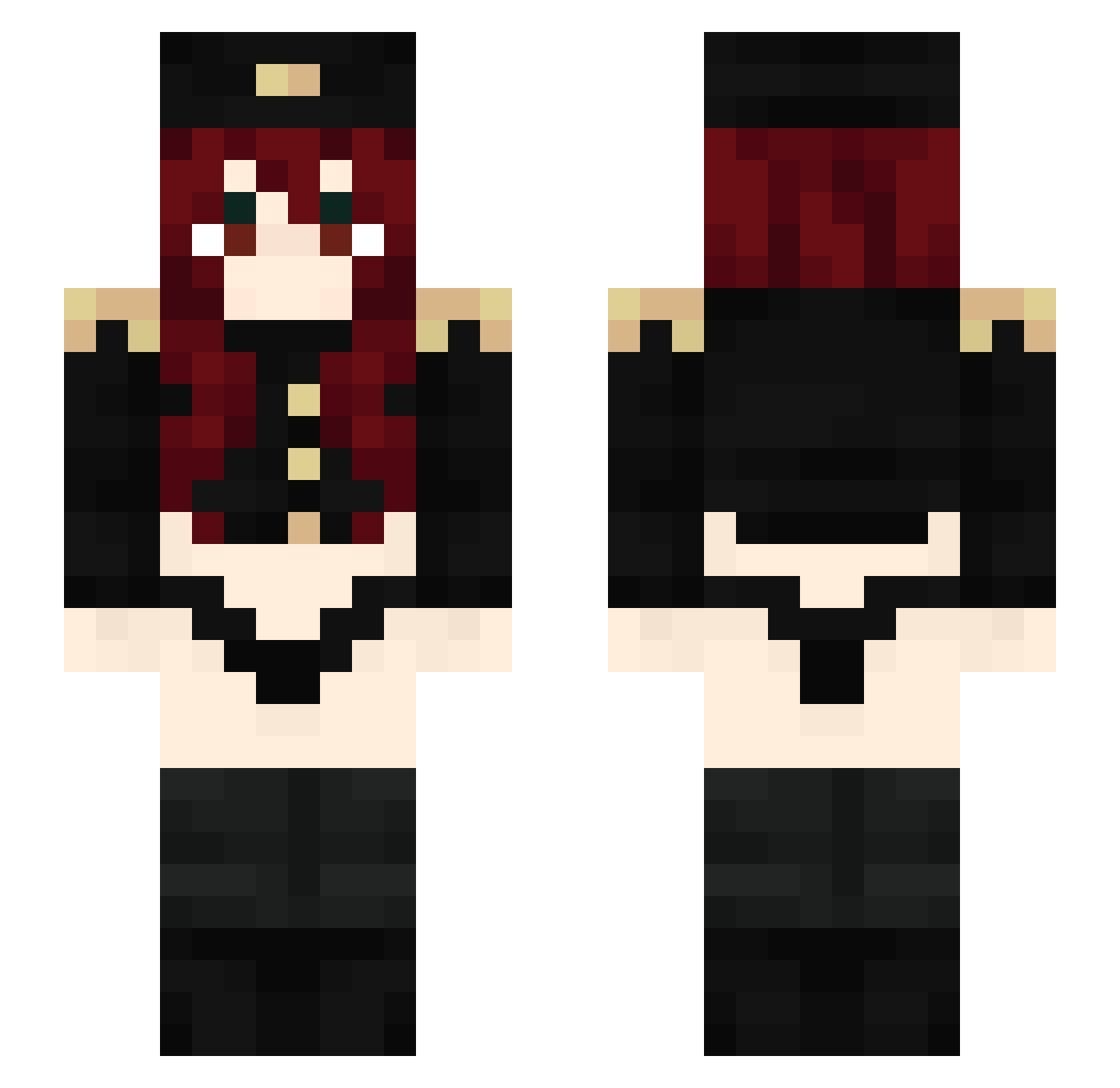 edraxxx Minecraft skin, front and back view