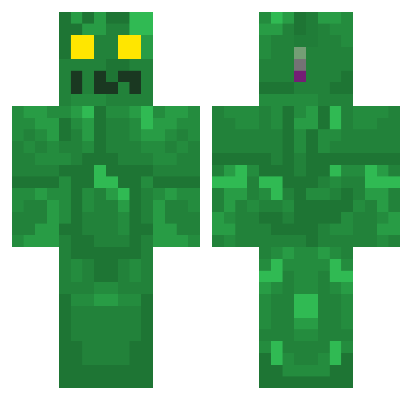 Sylvain0608 Minecraft skin, front and back view
