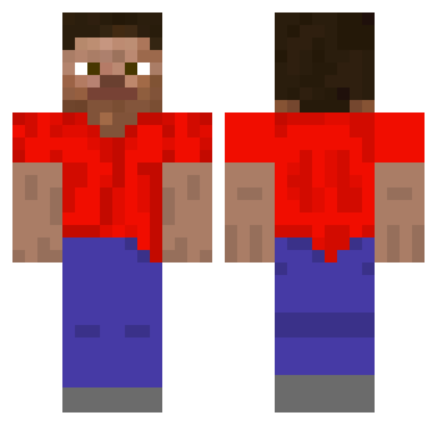 Smed04 Minecraft skin, front and back view