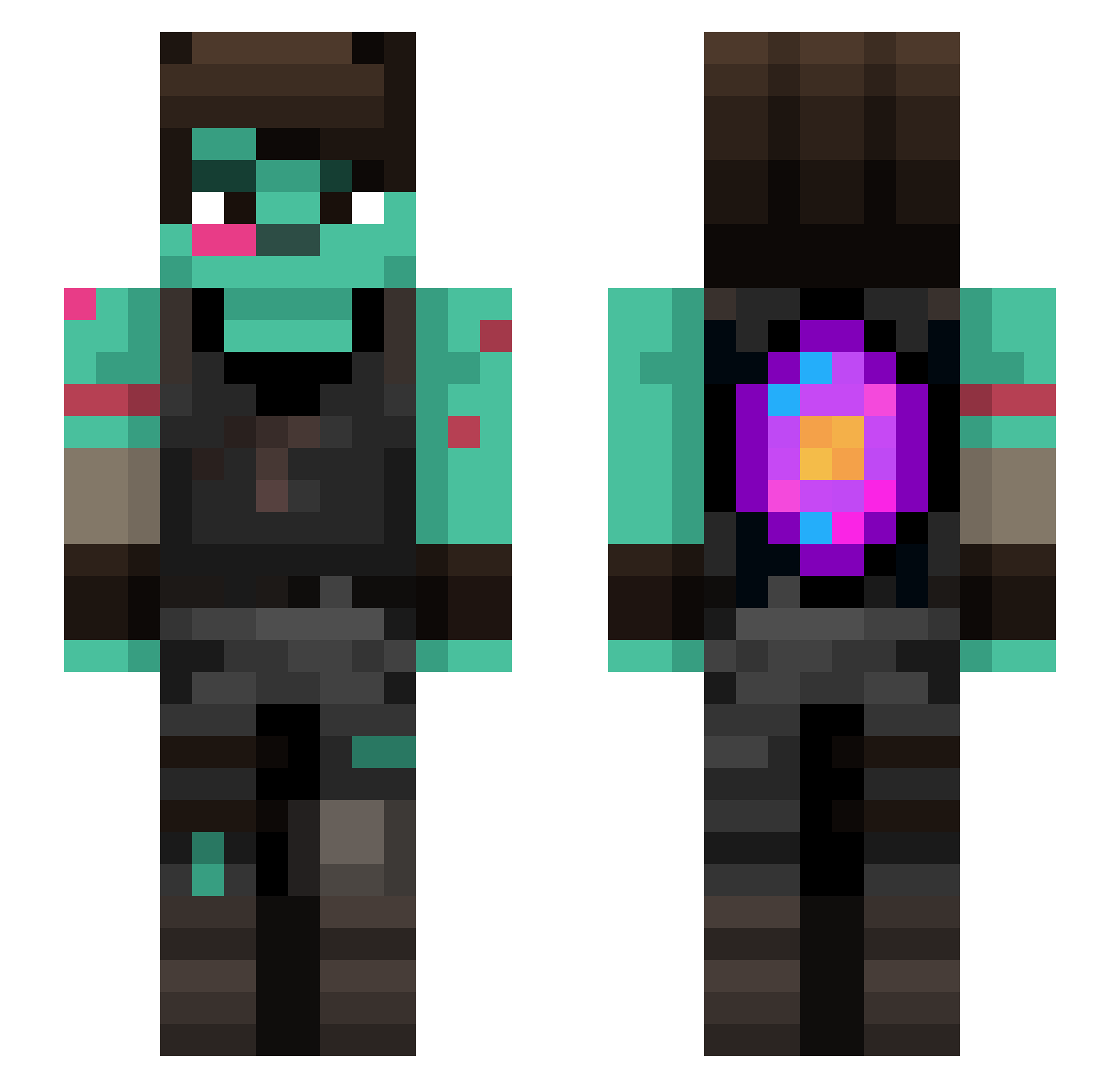 Shifty_Carlos_09 Minecraft skin, front and back view