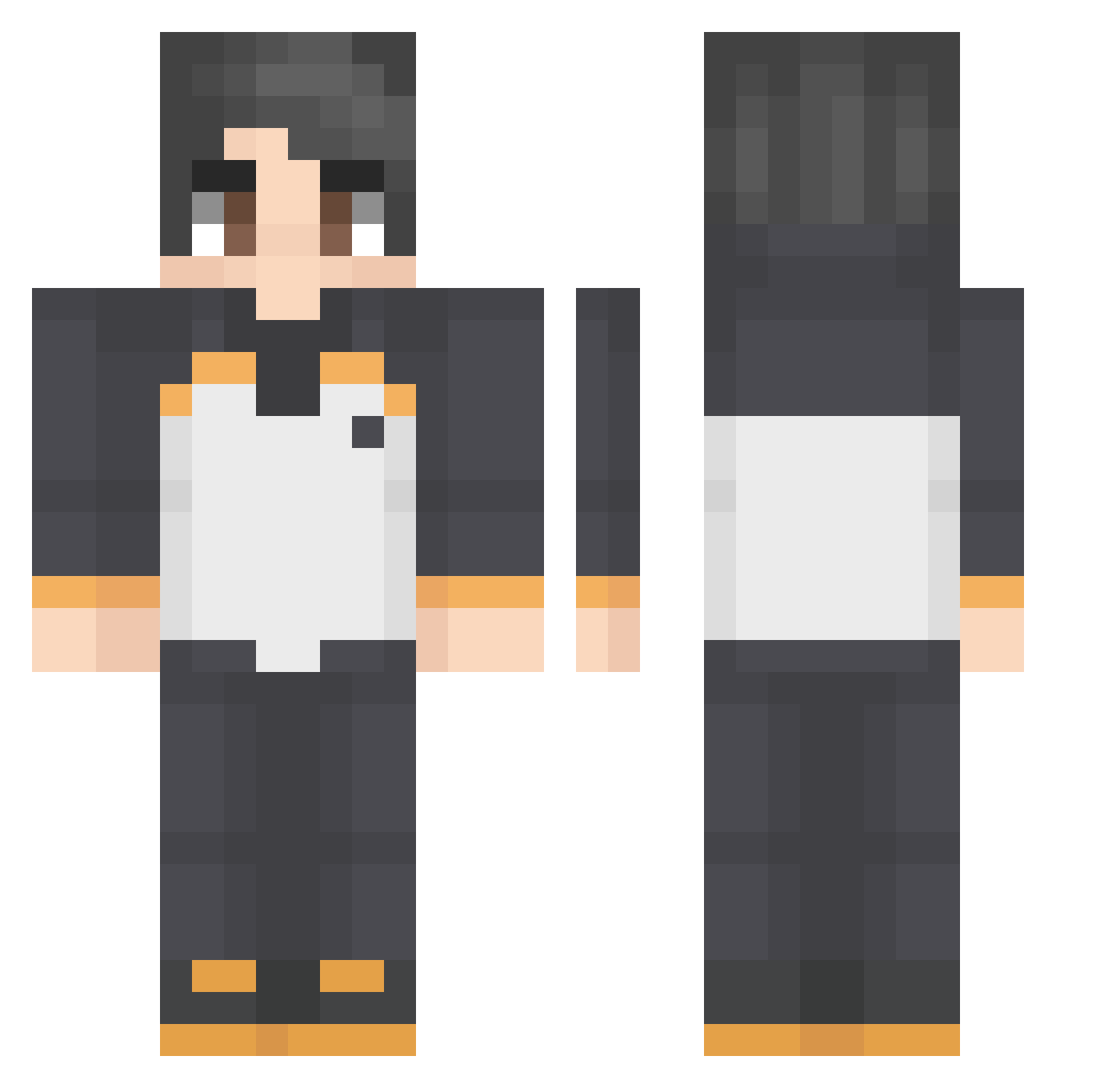 SadCry Minecraft skin, front and back view