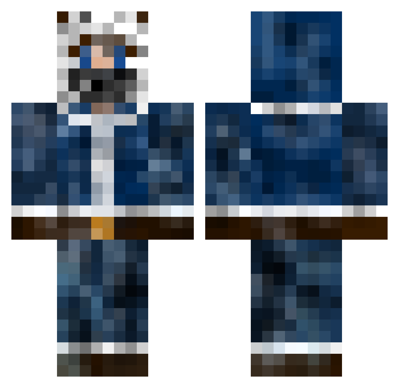 Grata Minecraft skin, front and back view