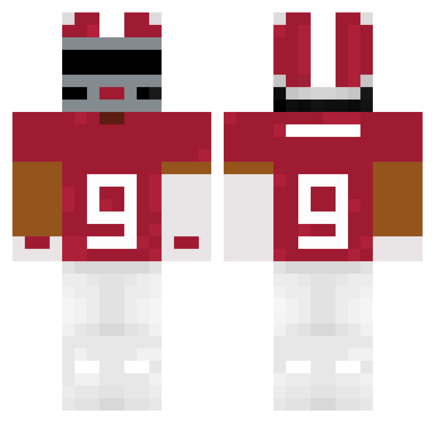 BaseballSlugger Minecraft skin, front and back view