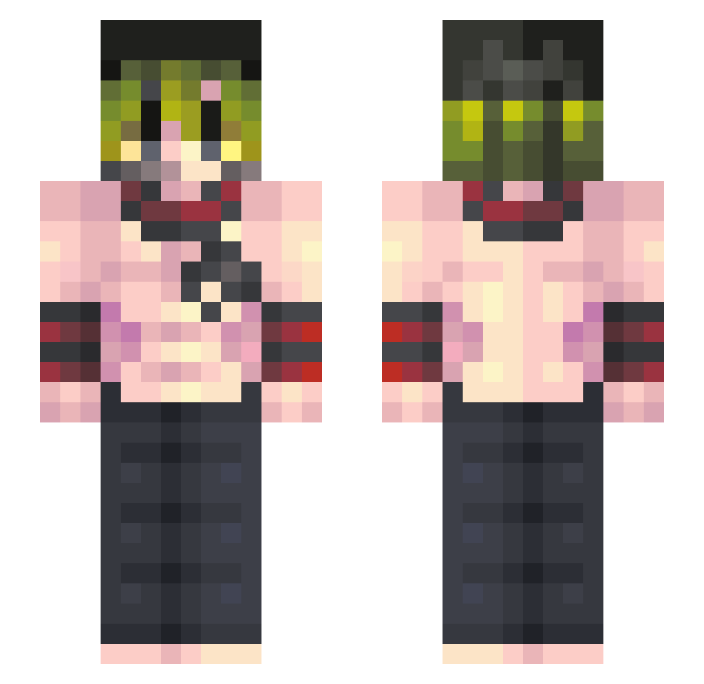 Isseiiik Minecraft skin, front and back view