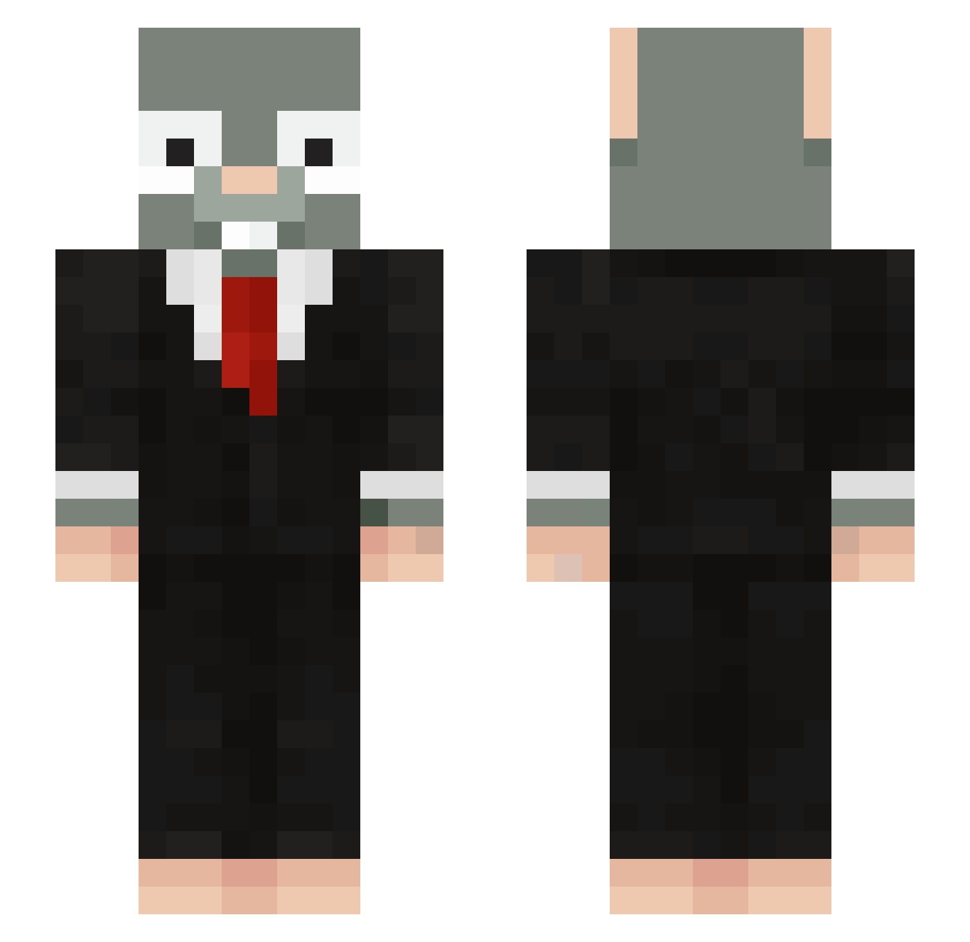 haloszczur Minecraft skin, front and back view