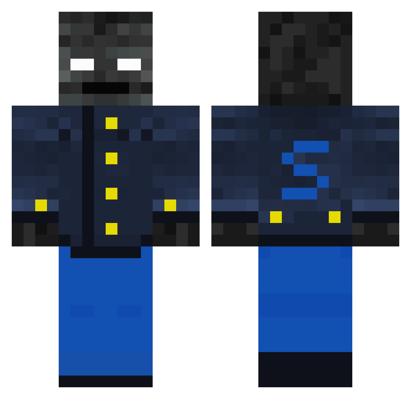 Skey Minecraft skin, front and back view
