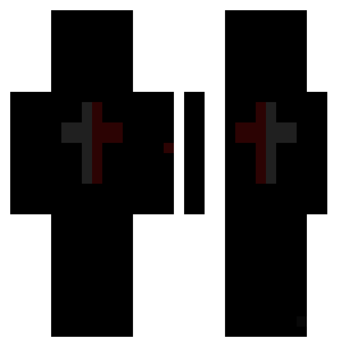 Veltify Minecraft skin, front and back view