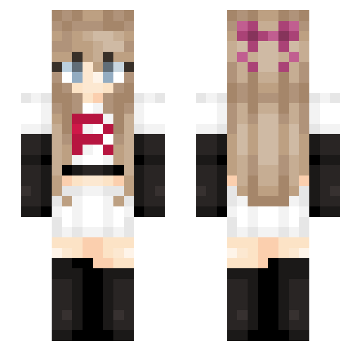 Guungii Minecraft skin, front and back view