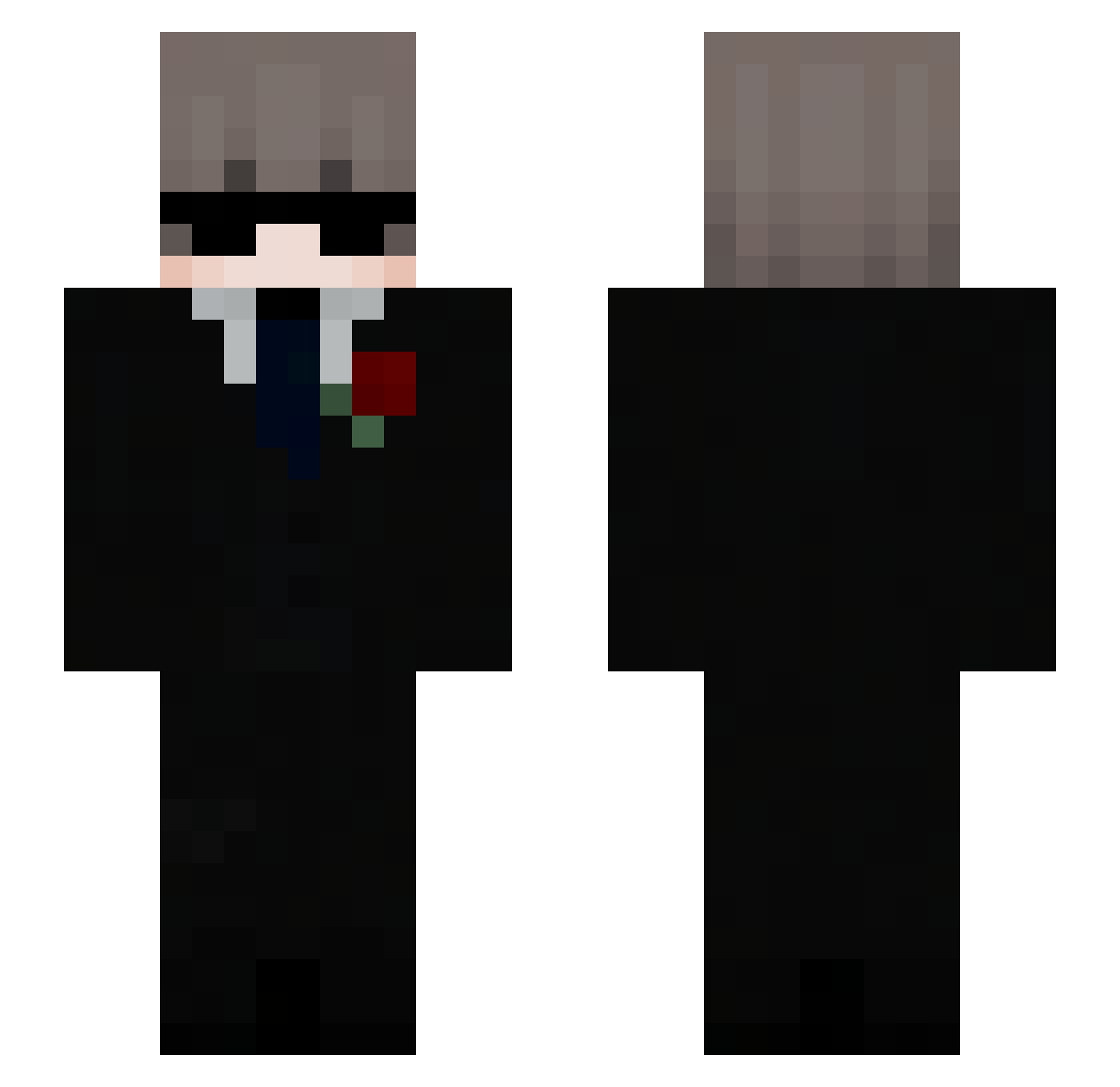 R3nux Minecraft skin, front and back view