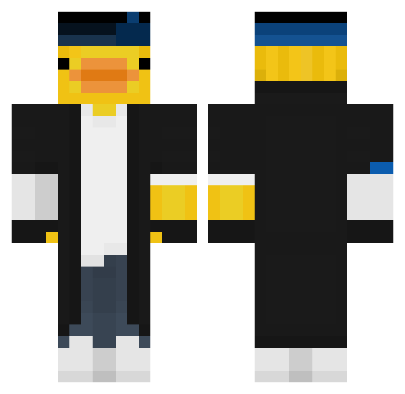 recklessgoat Minecraft skin, front and back view