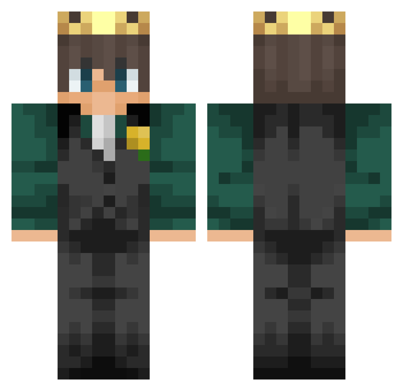 Jessuh5 Minecraft skin, front and back view