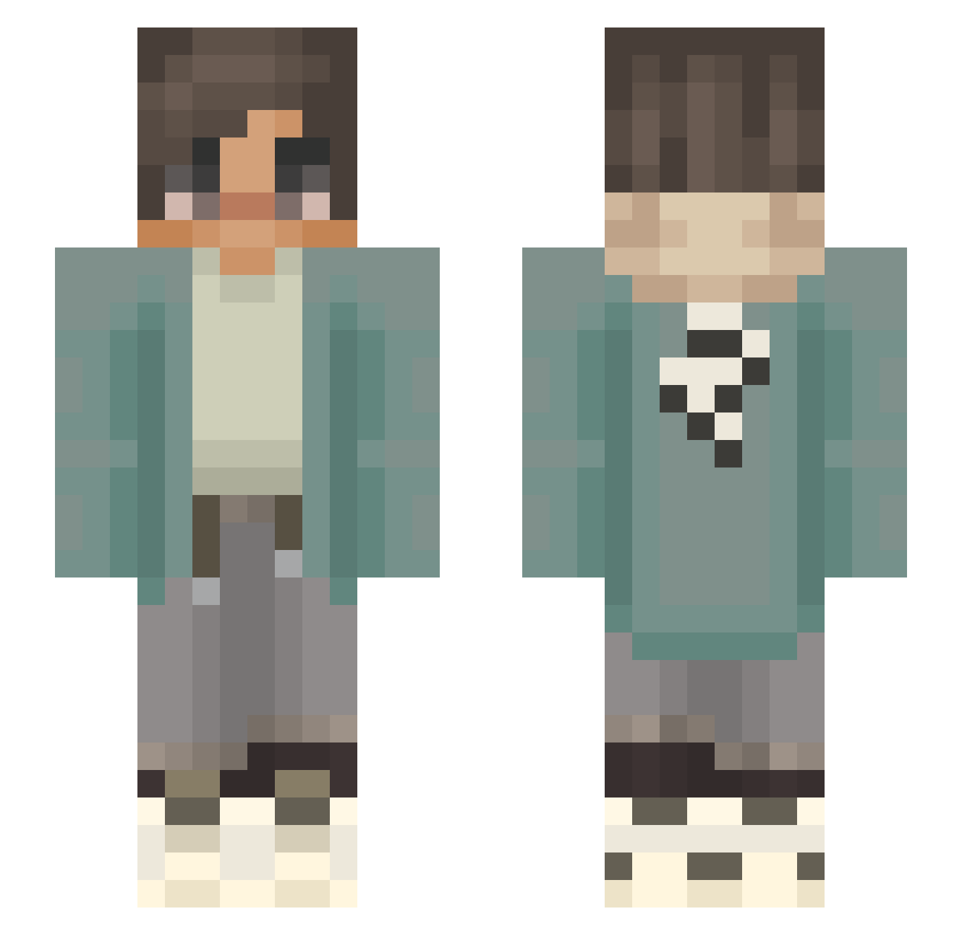 vitality__X Minecraft skin, front and back view