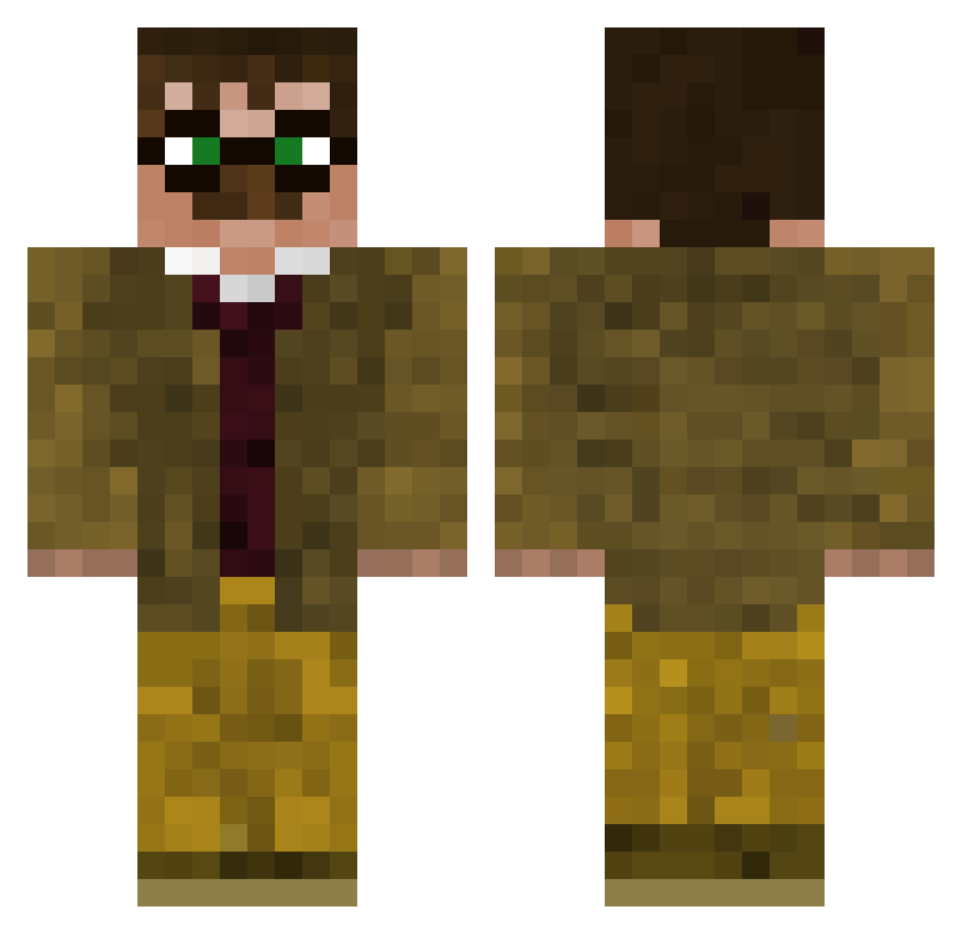 xrran Minecraft skin, front and back view