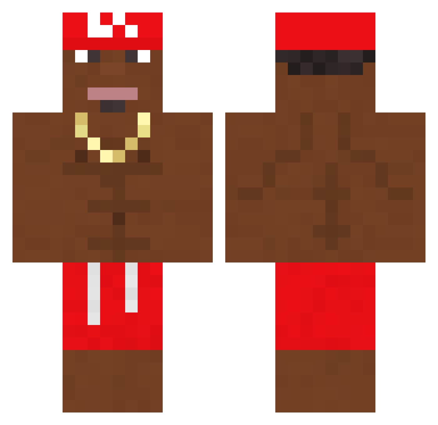 MrFrype Minecraft skin, front and back view