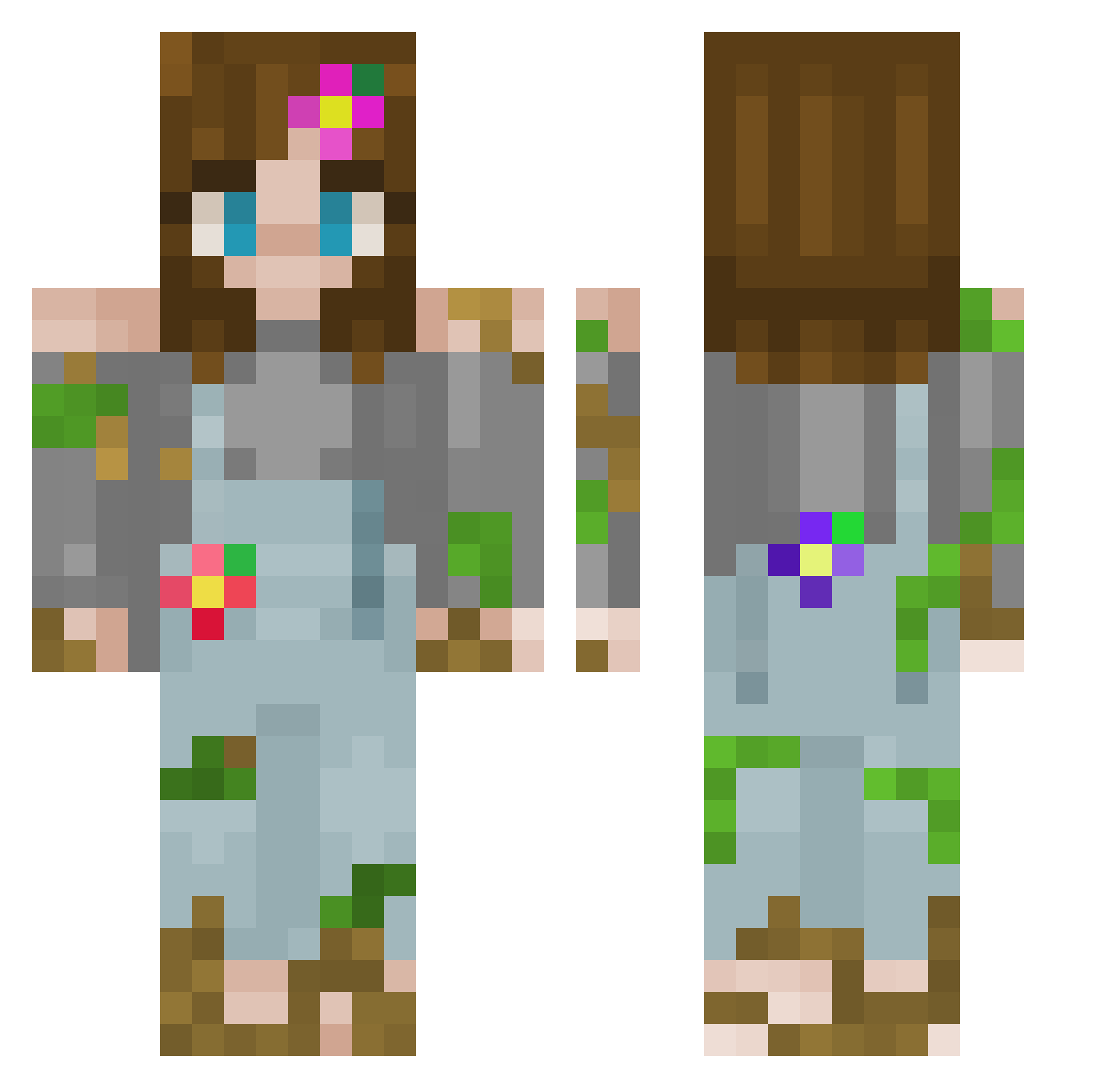 ReallyDork Minecraft skin, front and back view