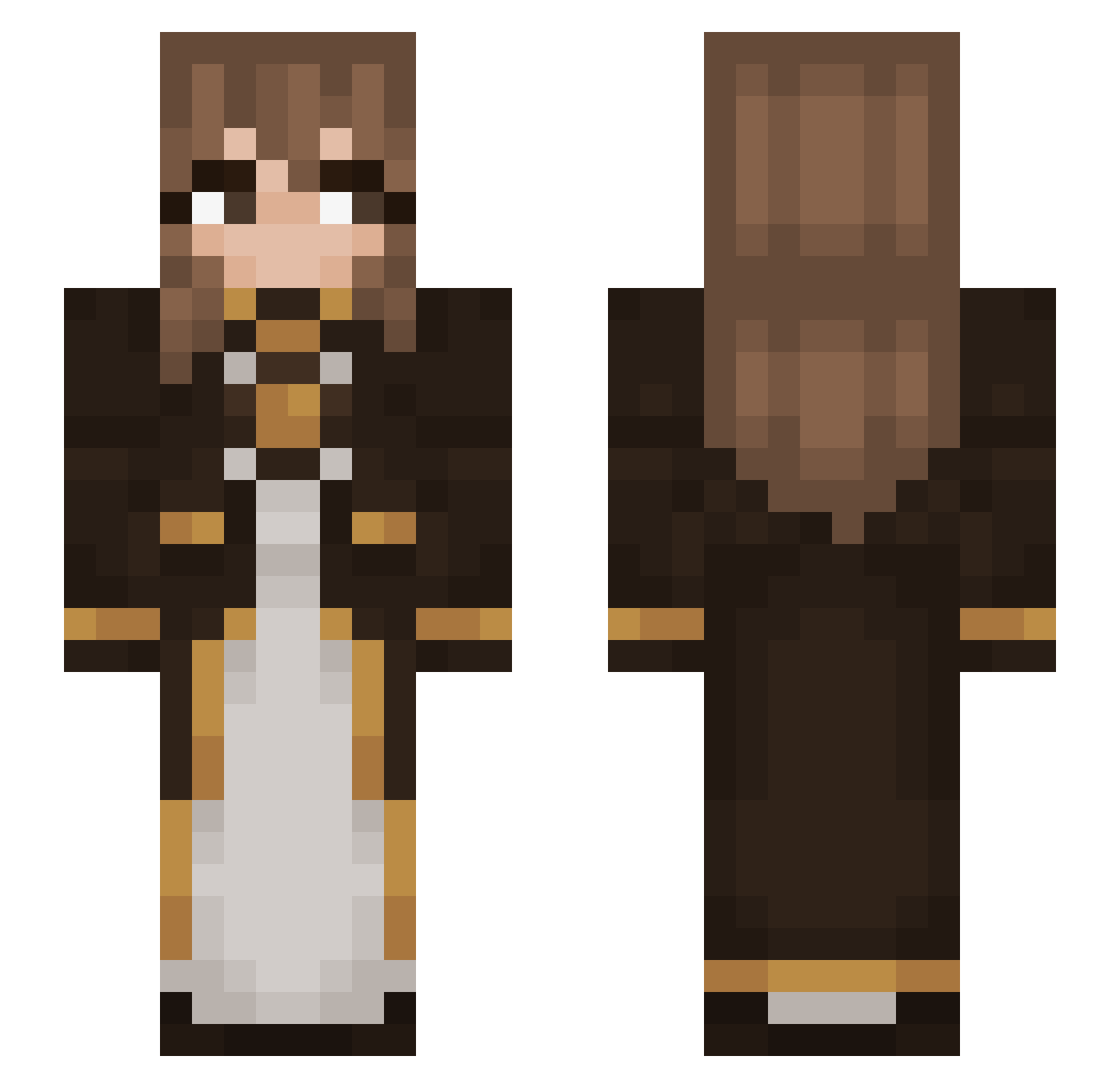 SenMN Minecraft skin, front and back view