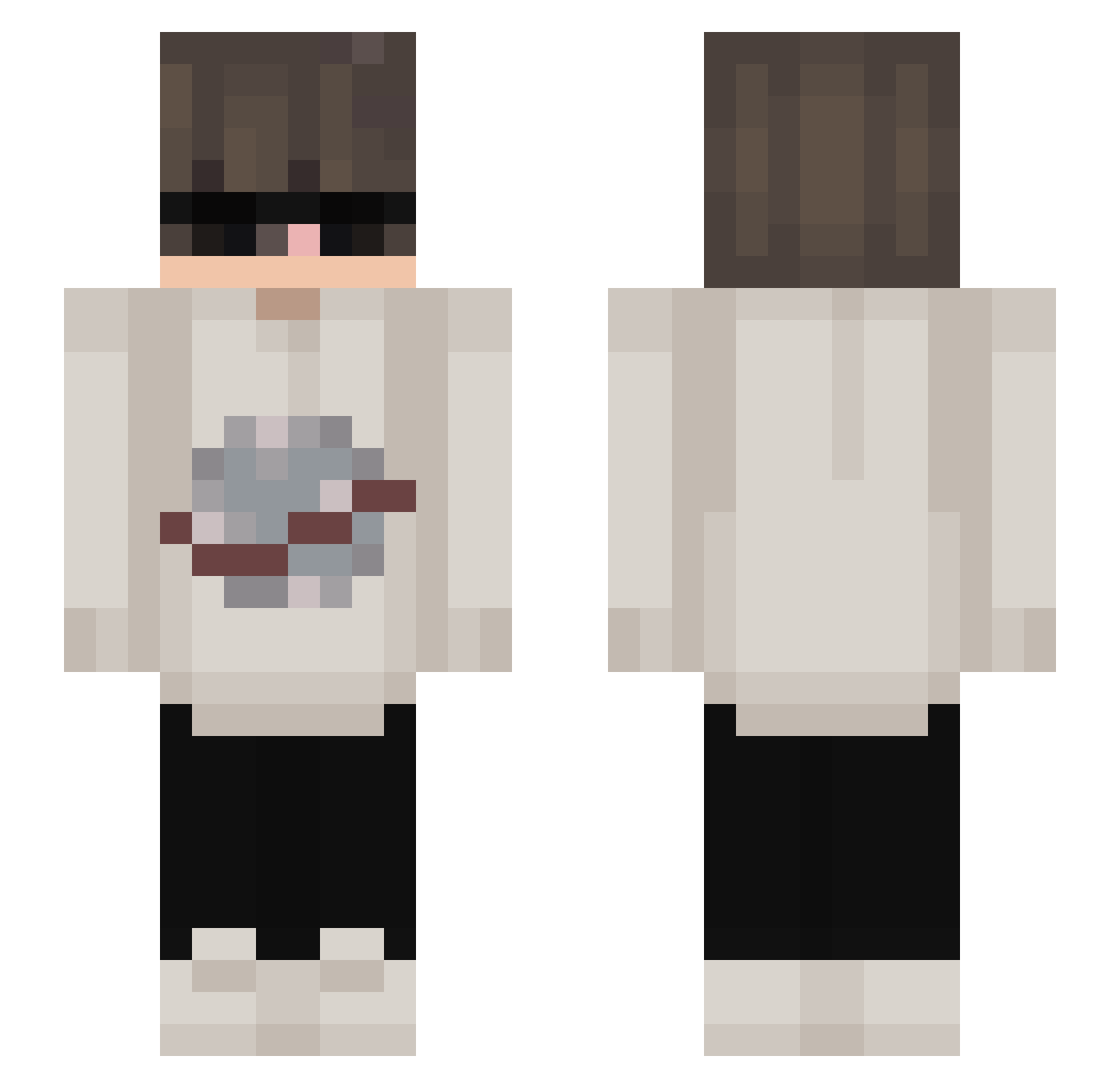 hopelessacar Minecraft skin, front and back view