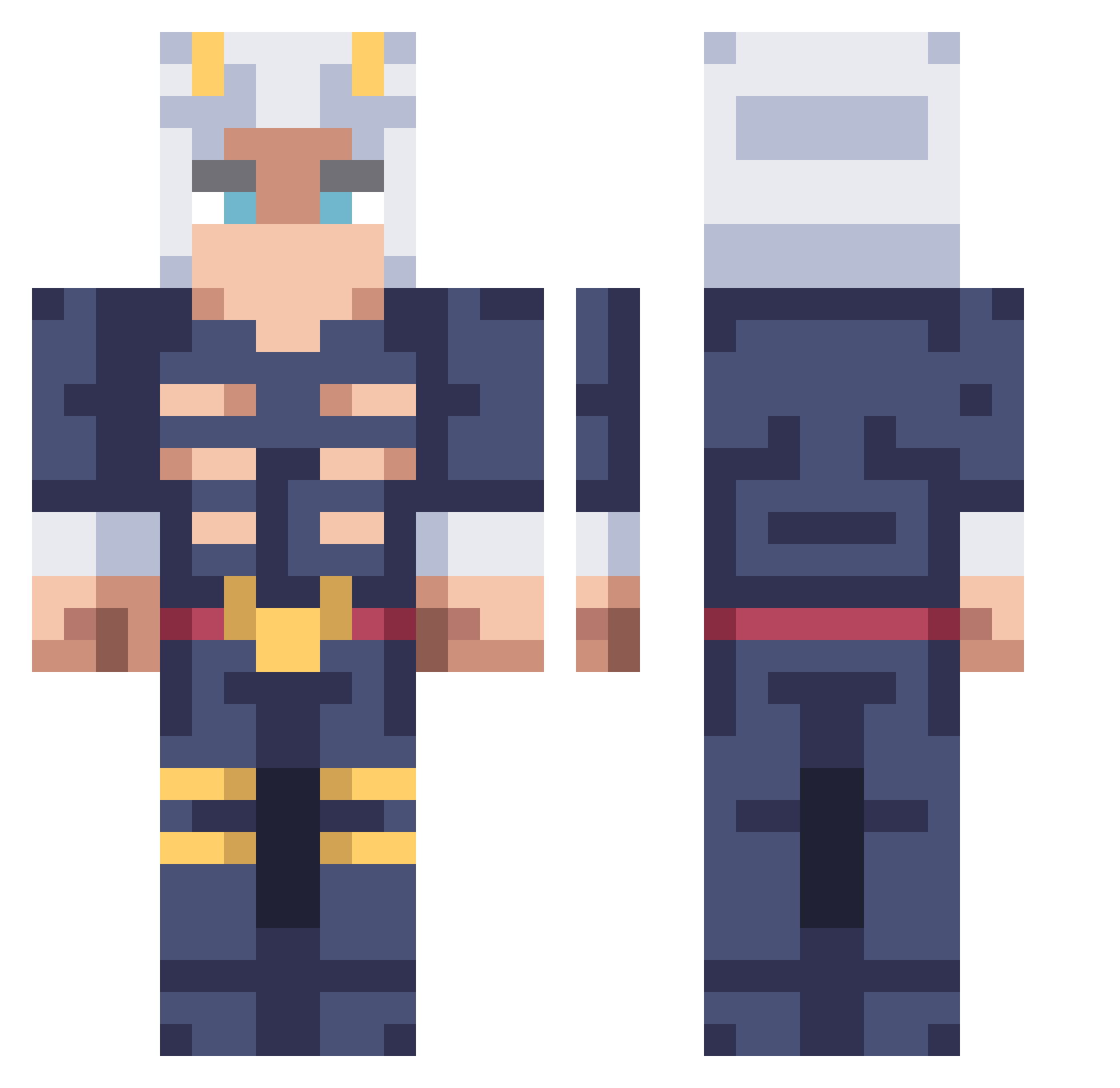 Goblin_Slayer1 Minecraft skin, front and back view