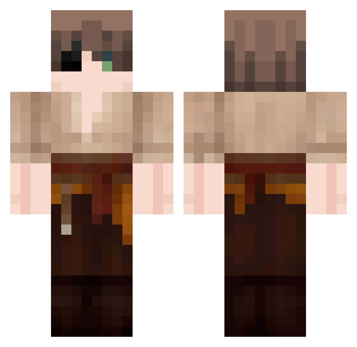 CrossSword Minecraft skin, front and back view