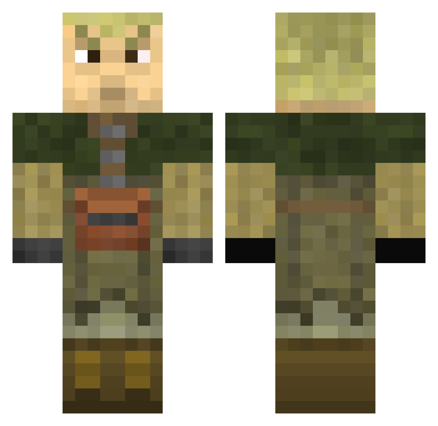 jaoblia Minecraft skin, front and back view