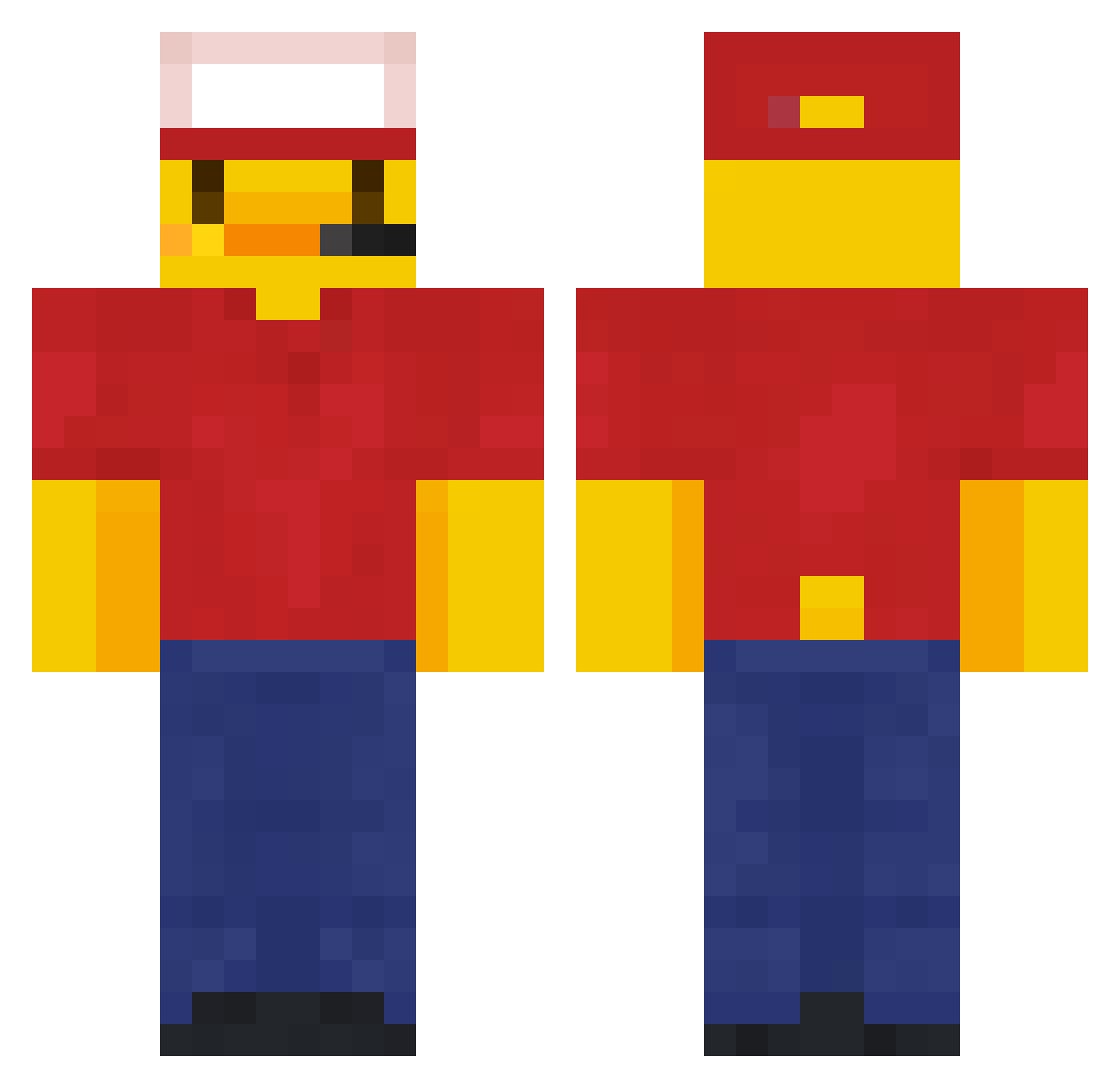 SebyyMC Minecraft skin, front and back view