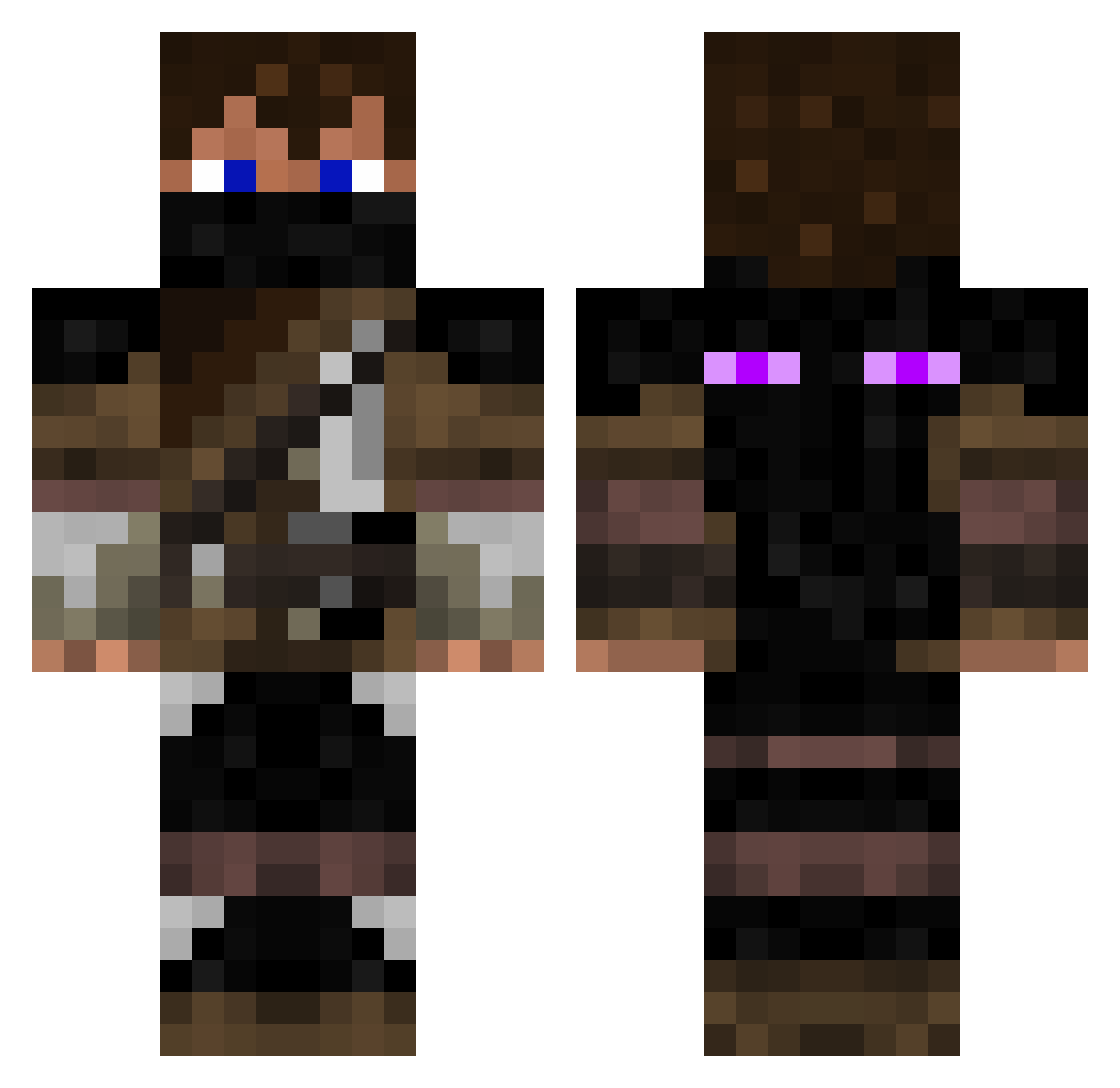 Gratia Minecraft skin, front and back view