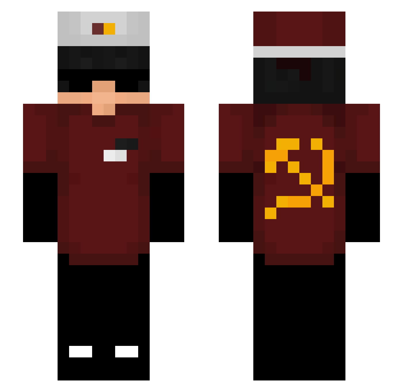 BlueblazinX Minecraft skin, front and back view
