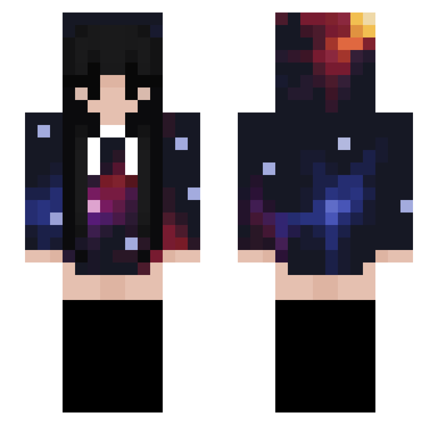 StellarSpawn Minecraft skin, front and back view