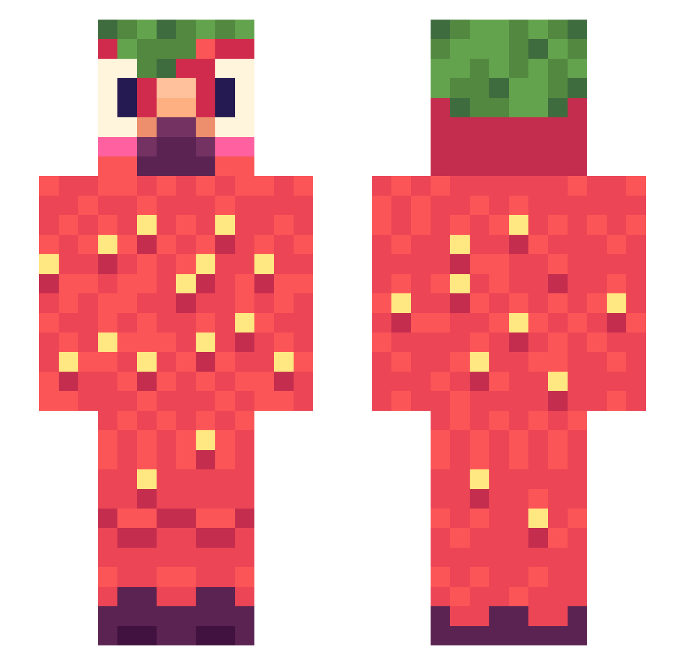 Strawbirdy_ Minecraft skin, front and back view