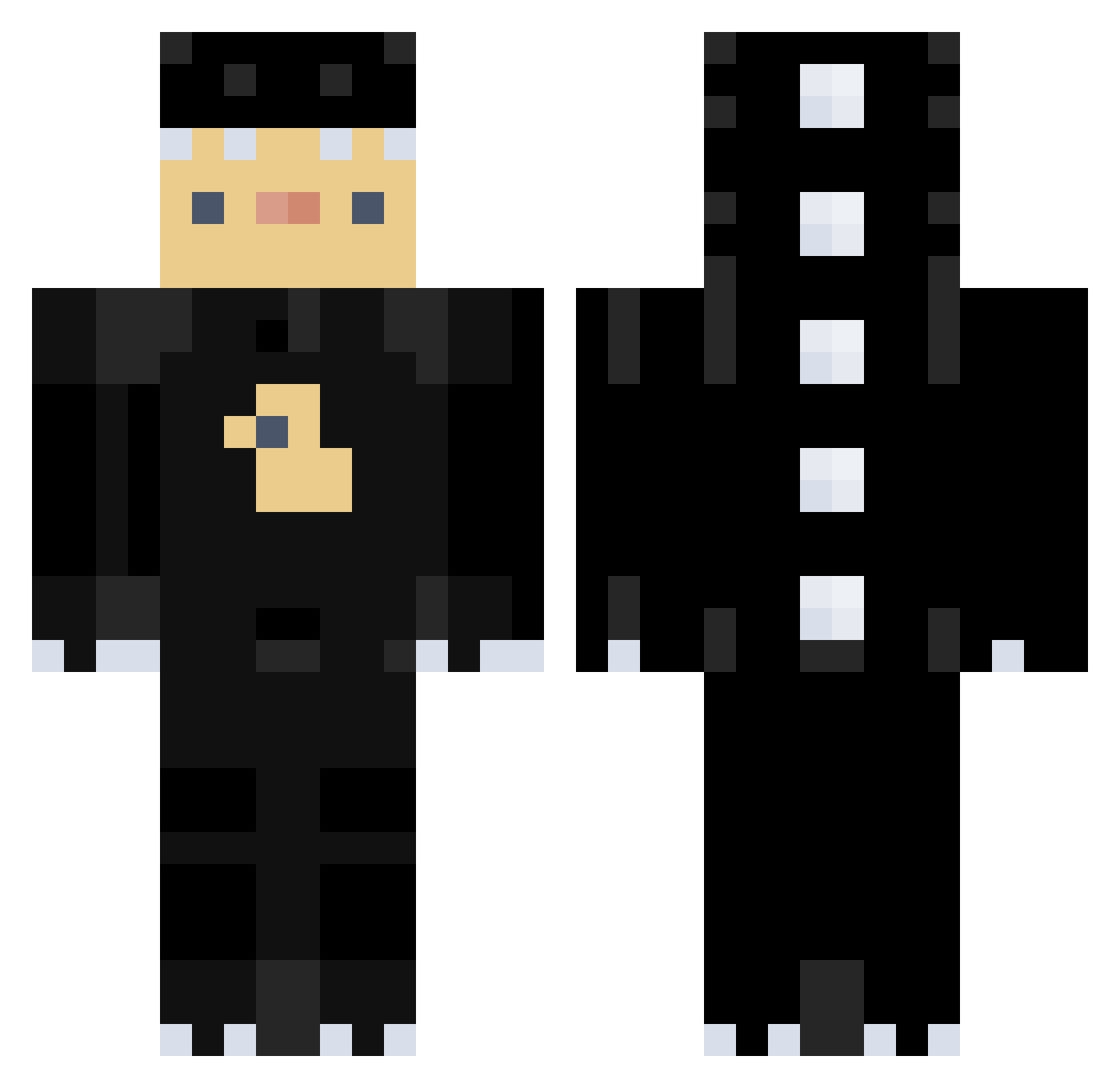 Frostydaye Minecraft skin, front and back view