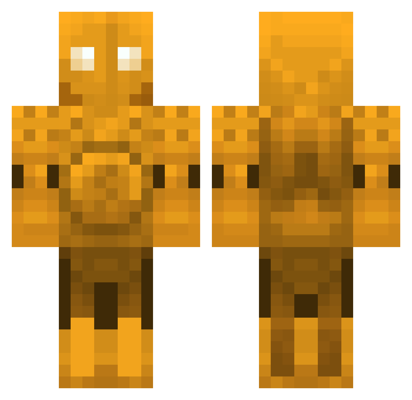 Tackling Minecraft skin, front and back view